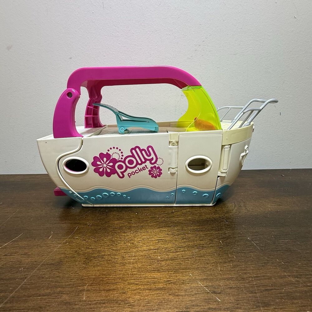 Polly Pocket Ultimate Party Boat 2008 Yacht Matte 9818 No Dolls Works - Picture 2 of 13